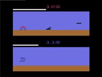 une photo d'Ã©cran de MotoRodeo sur Atari 2600